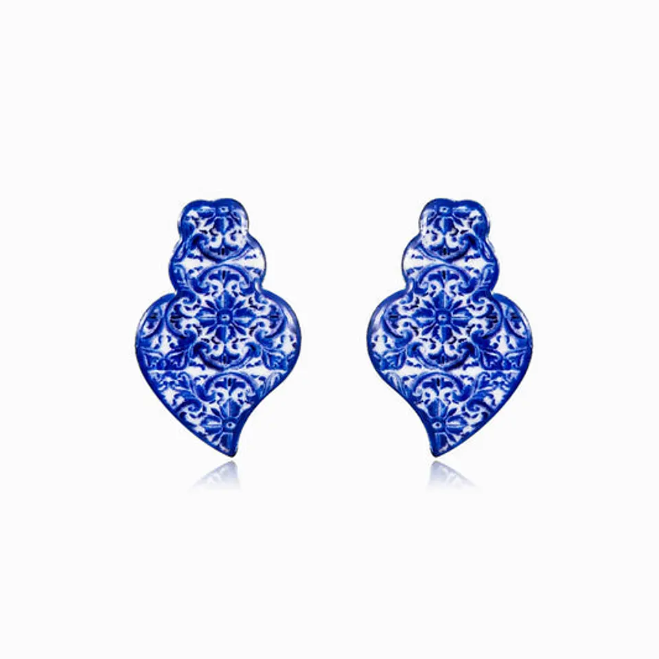 Boucles d'Oreilles Cœur de Viana Fine en Acier 1