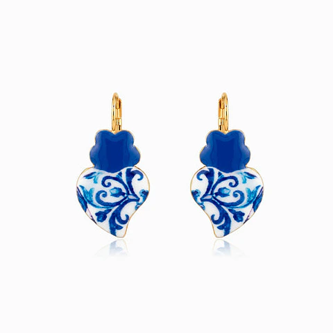 Boucles d'Oreilles Cœur de Viana Brillante en Acier
