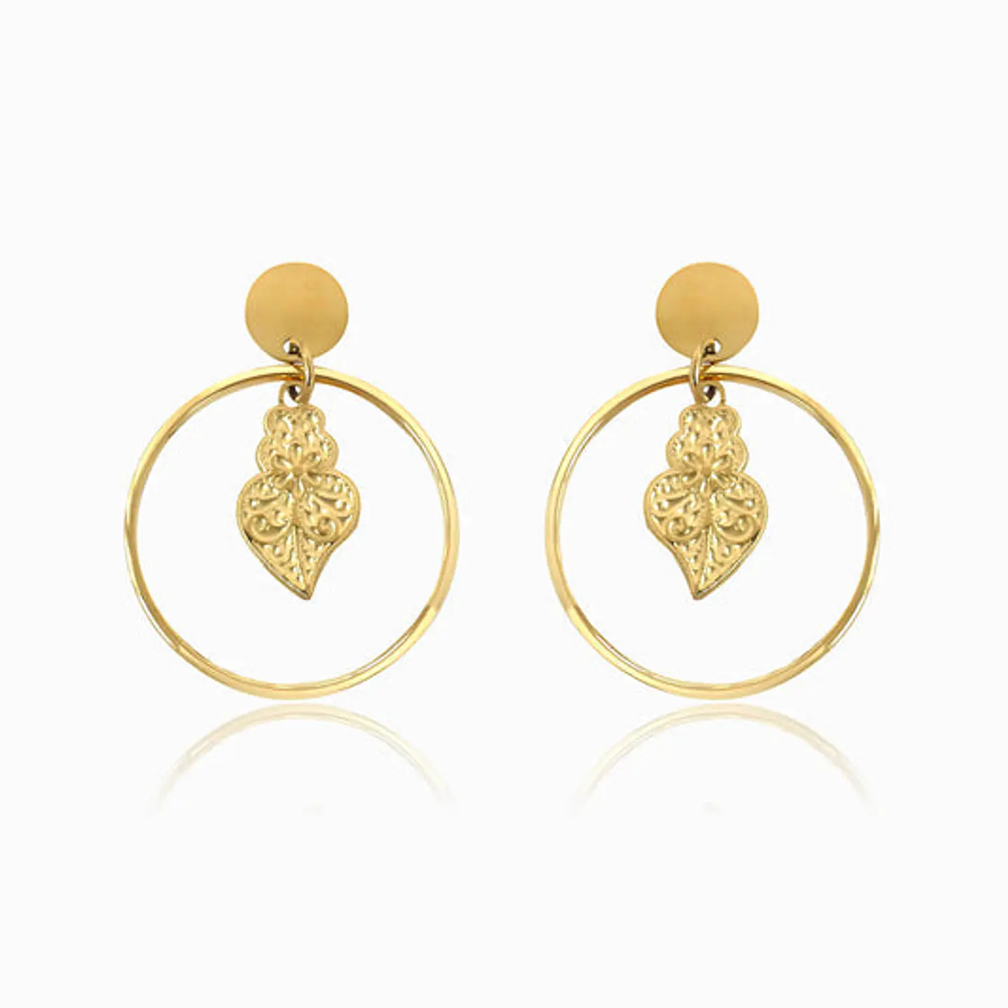 Boucles d'Oreilles Raffinée Cœur de Viana – Acier 1