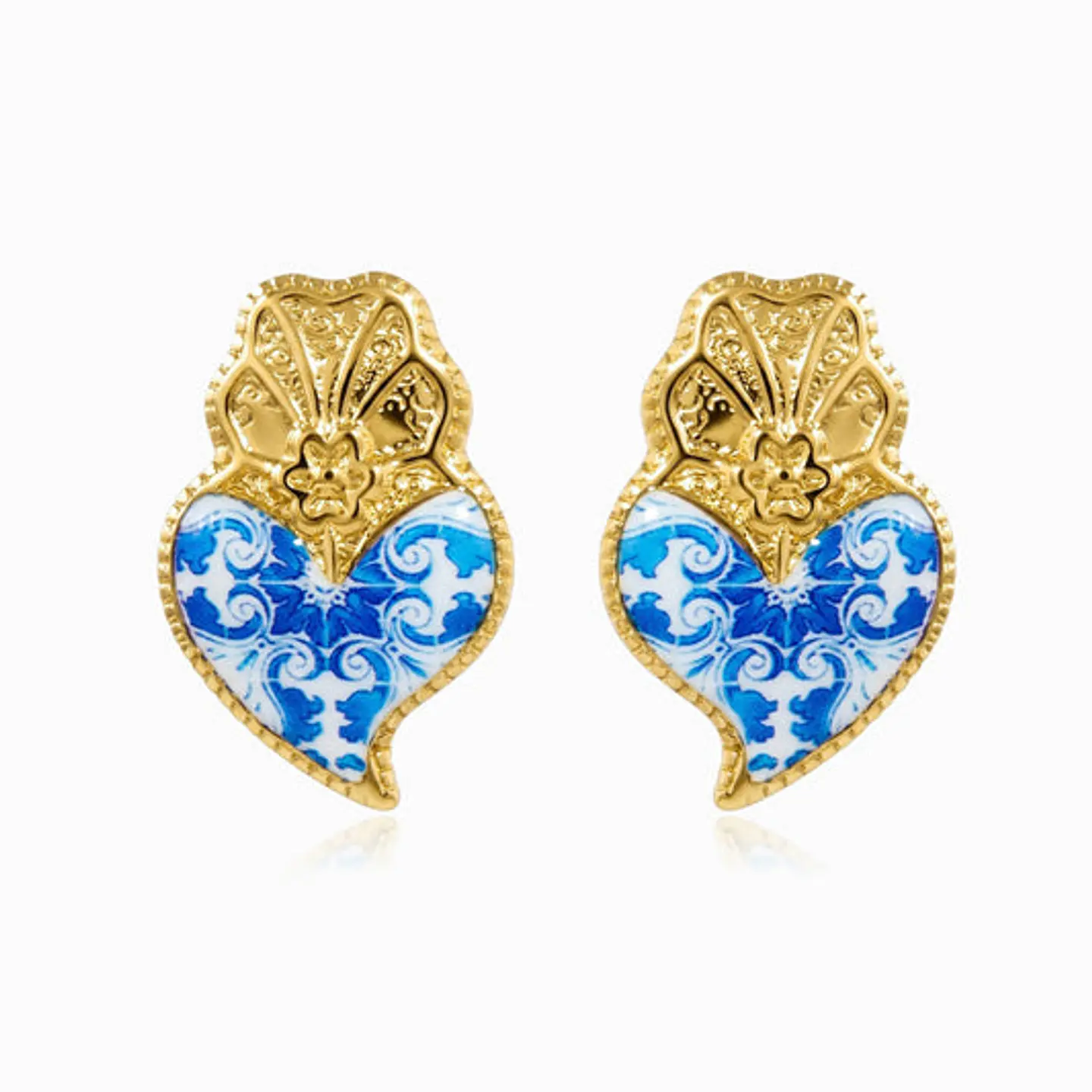 Boucles d'Oreilles Cœur de Viana Gracieuse en Acier 1