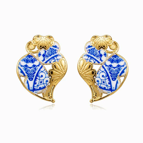 Boucles d'Oreilles Cœur de Viana en Acier, Minimaliste