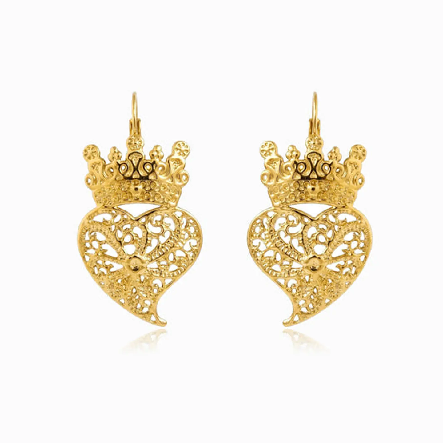 Boucles d'Oreilles Cœur de Viana Radieuse en Acier 1