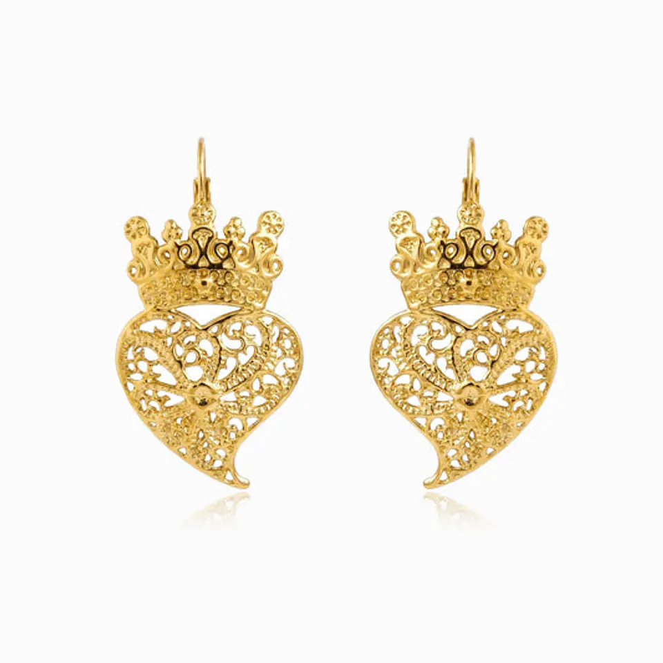 Boucles d'Oreilles Cœur de Viana Radieuse en Acier 1