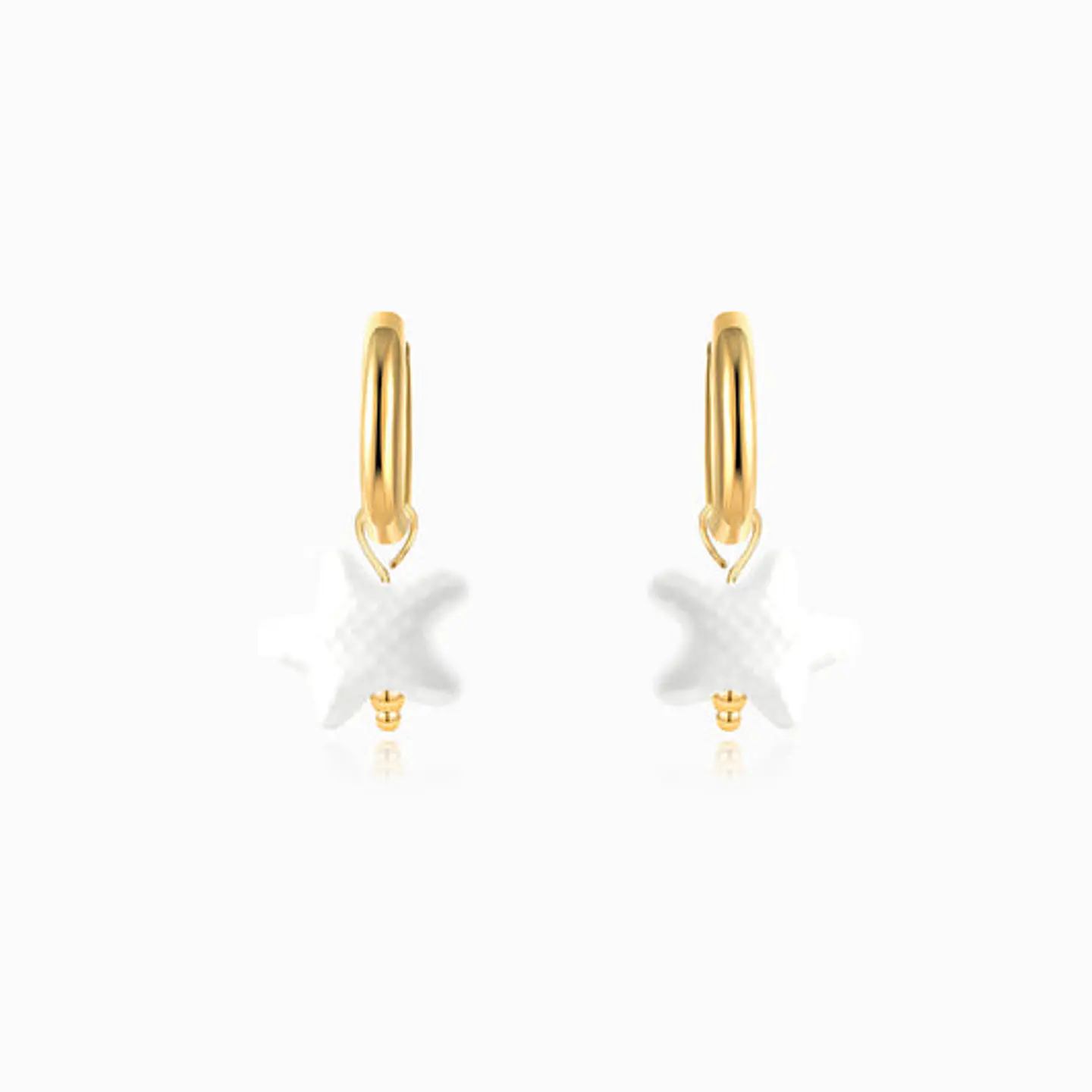 Boucles d'Oreilles Étoile de Mer Belle en Acier 1