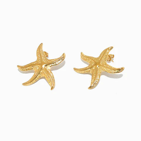Boucles d'Oreilles Étoile de Mer en Acier, Élégante