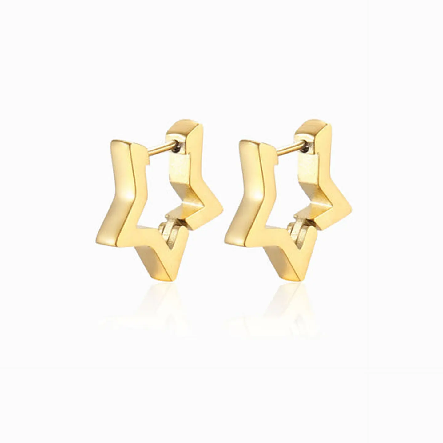 Boucles d'Oreilles Étincelante Simple – Acier 1