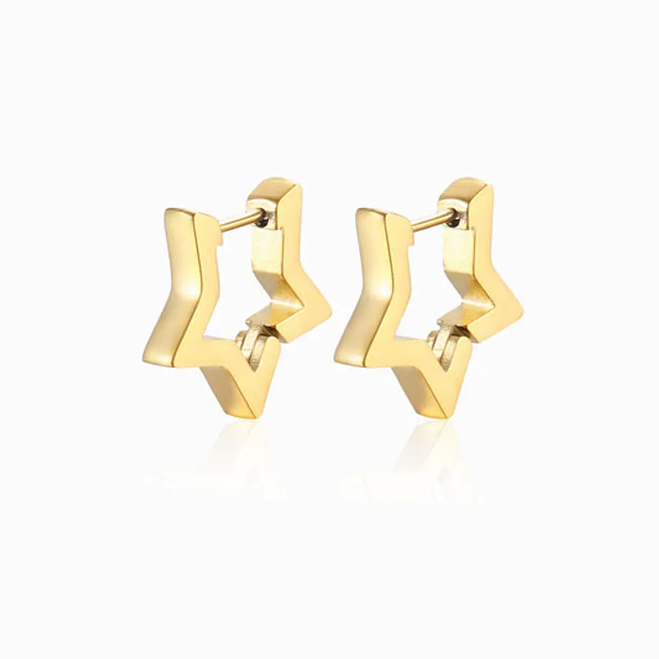 Boucles d'Oreilles Étincelante Simple – Acier 1