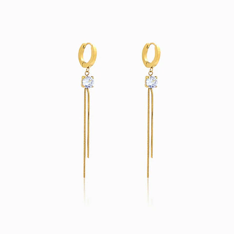 Boucles d'Oreilles Simple en Acier, Élégante