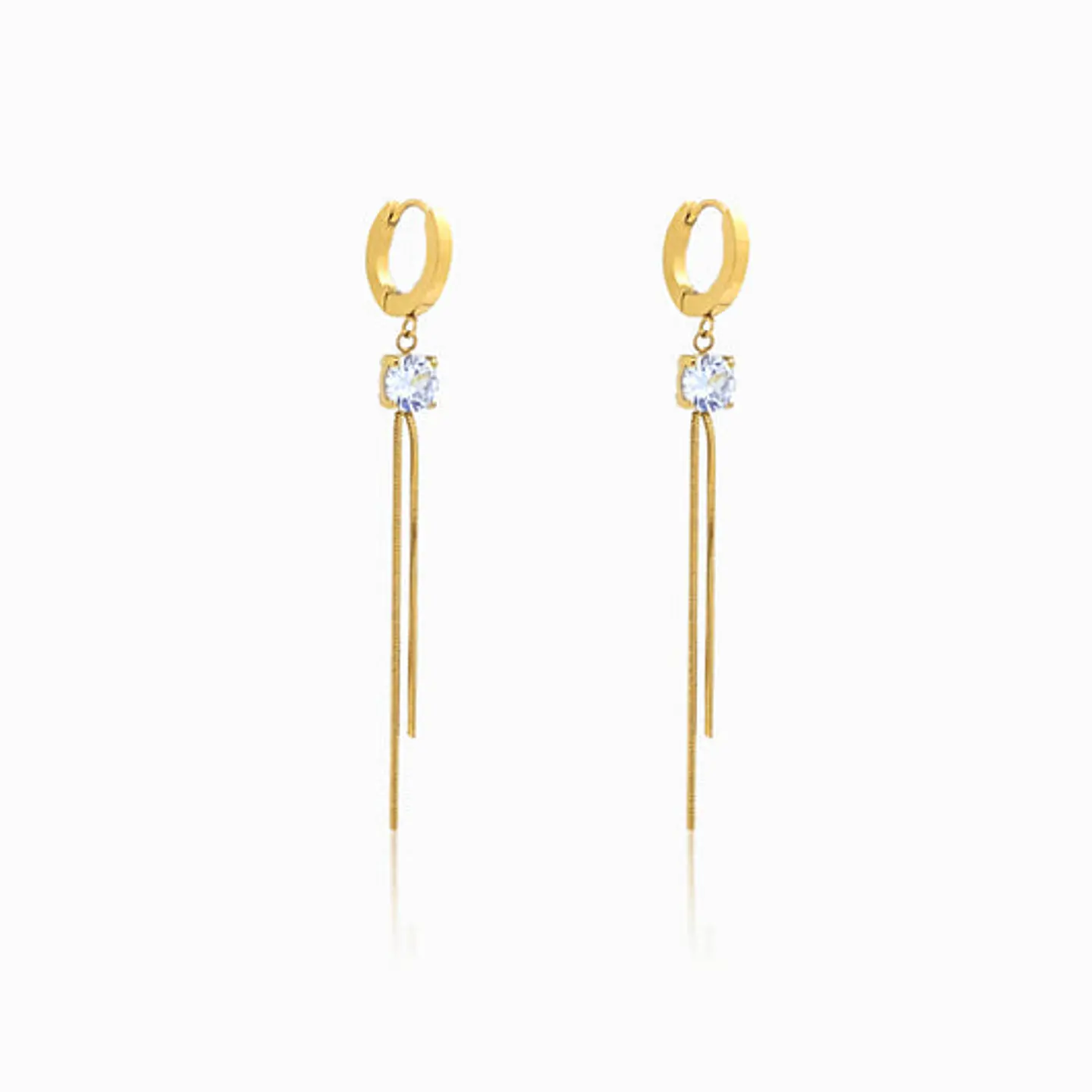 Boucles d'Oreilles Simple en Acier, Élégante 1