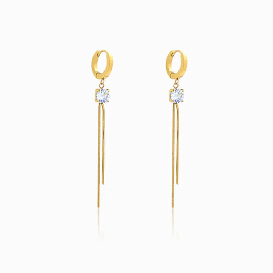 Boucles d'Oreilles Simple en Acier, Élégante 1