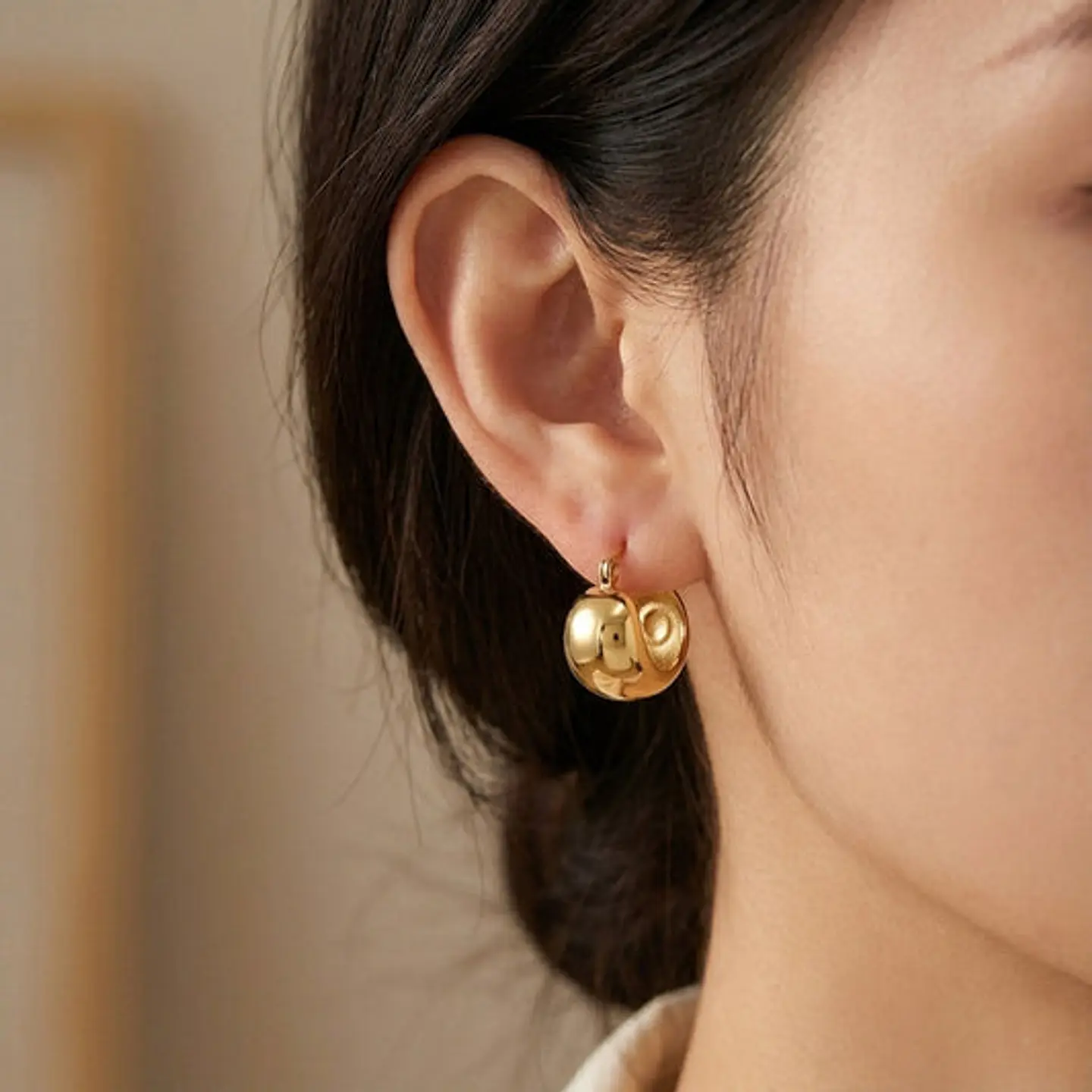 Boucles d'Oreilles Chic en Acier – Simple 1