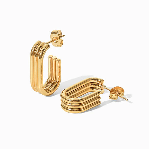 Boucles d'Oreilles Tendance Belle en Acier