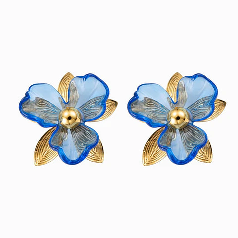 Boucles d'Oreilles Délicate en Acier – Fleur 45x44mm