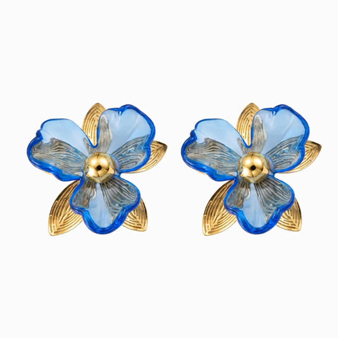 Boucles d'Oreilles Délicate en Acier – Fleur 45x44mm 1