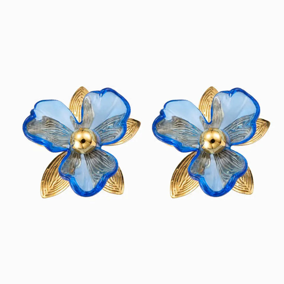Boucles d'Oreilles Délicate en Acier – Fleur 45x44mm 1