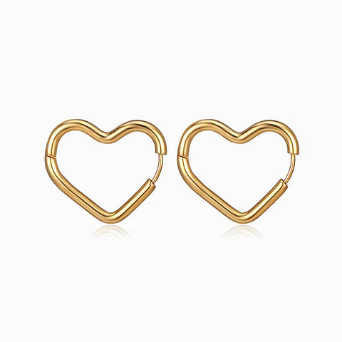 Boucles d'Oreilles Cœur Belle en Acier