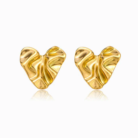 Boucles d'Oreilles Cœur en Acier, Élégante