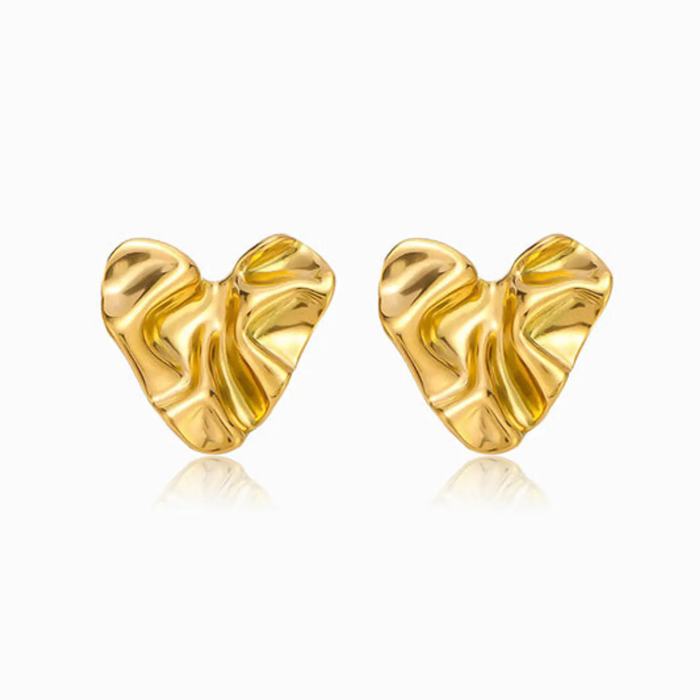 Boucles d'Oreilles Cœur en Acier, Élégante 1