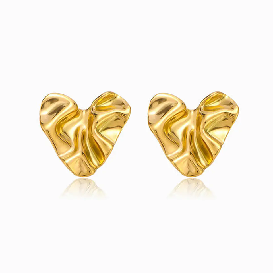 Boucles d'Oreilles Cœur en Acier, Élégante 1