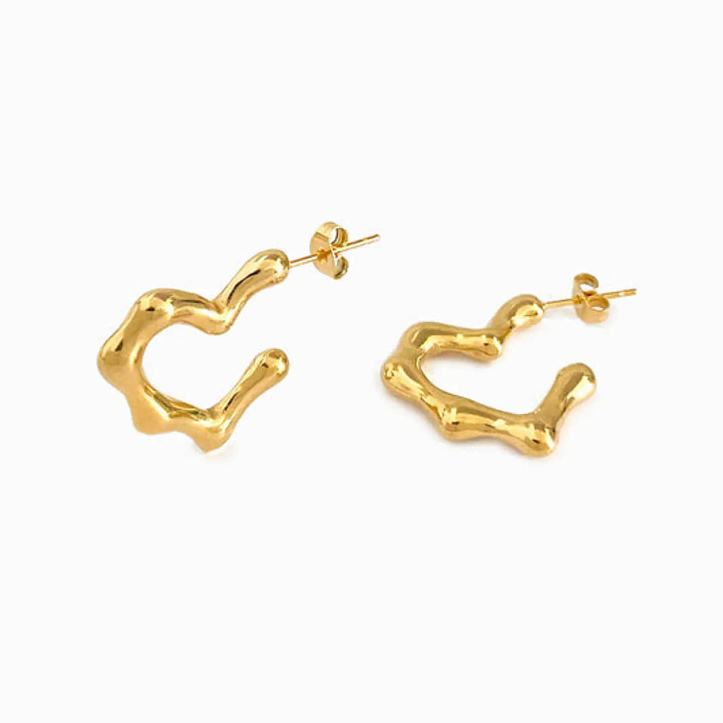 Boucles d'Oreilles Chic en Acier – Cœur 1
