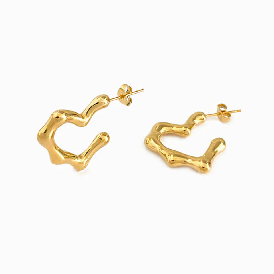 Boucles d'Oreilles Chic en Acier – Cœur 1