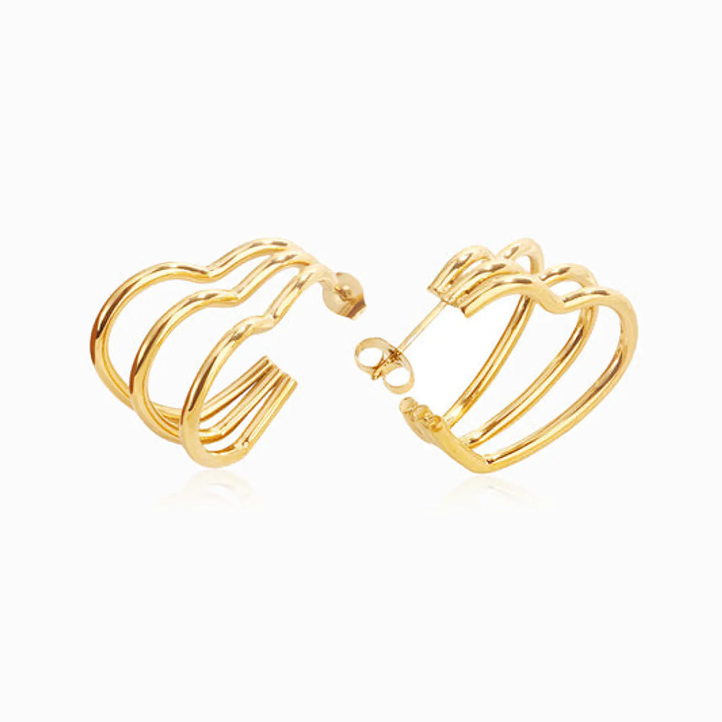 Boucles d'Oreilles Cœur Juvénile en Acier 1