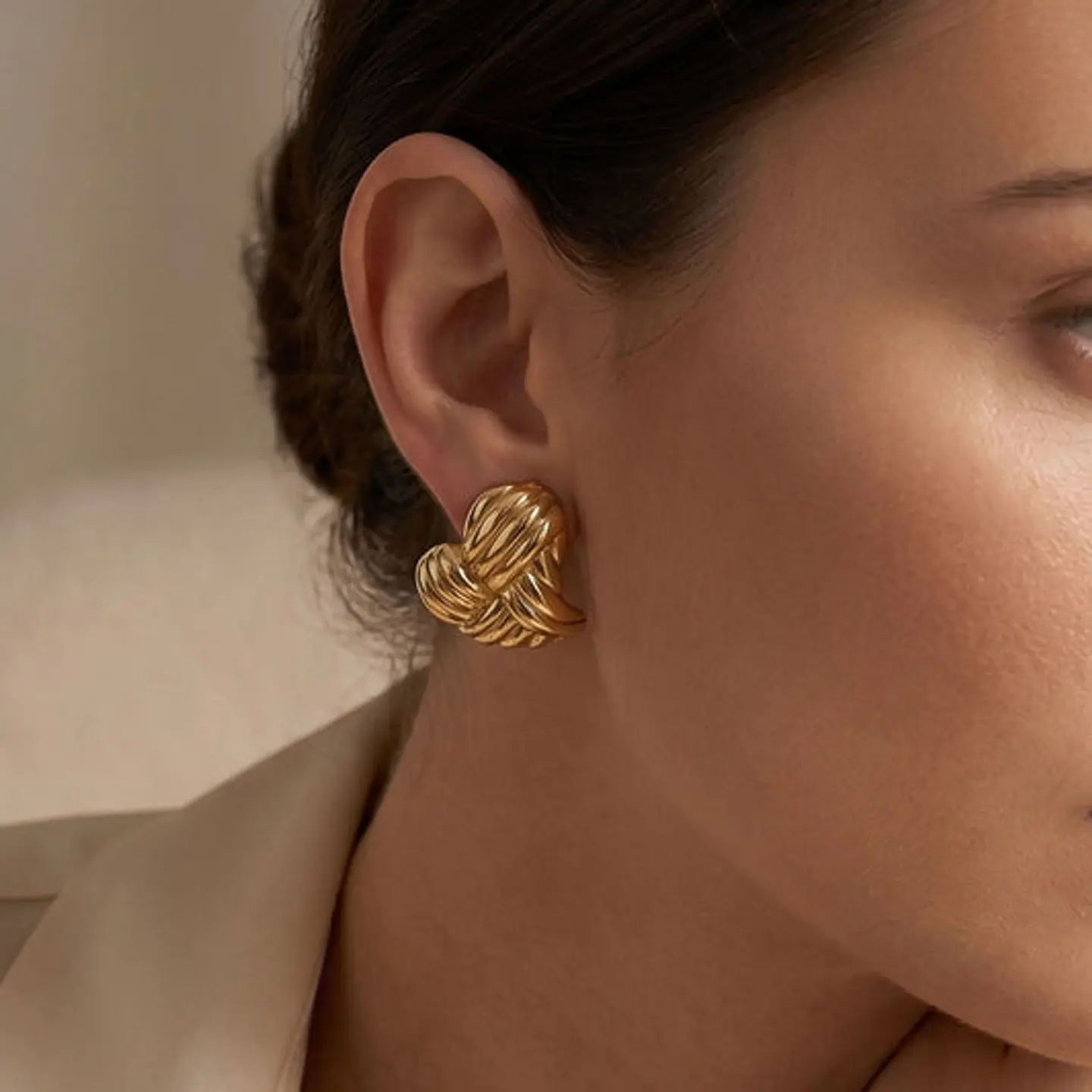 Boucles d'Oreilles Délicate en Acier – Cœur 28x27mm 1