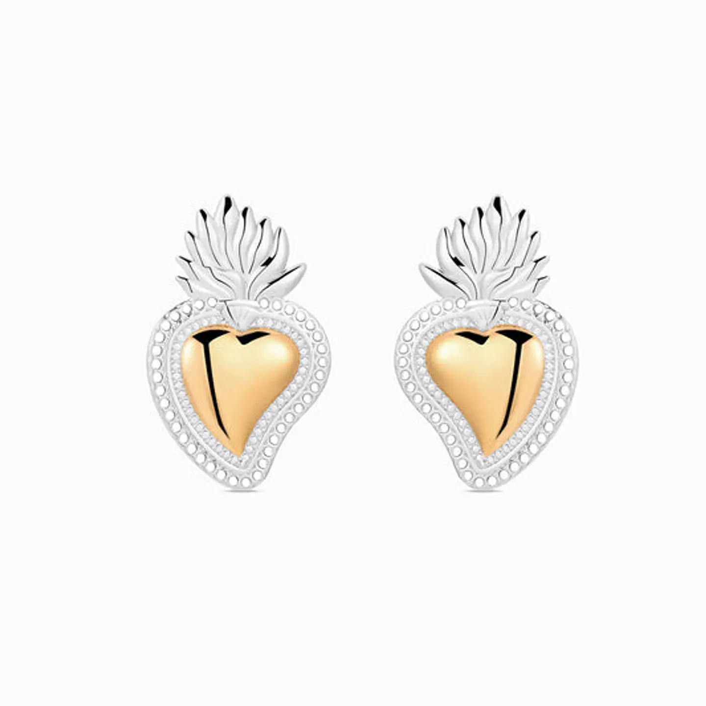 Boucles d'Oreilles Cœur Gothique Belle en Acier 1