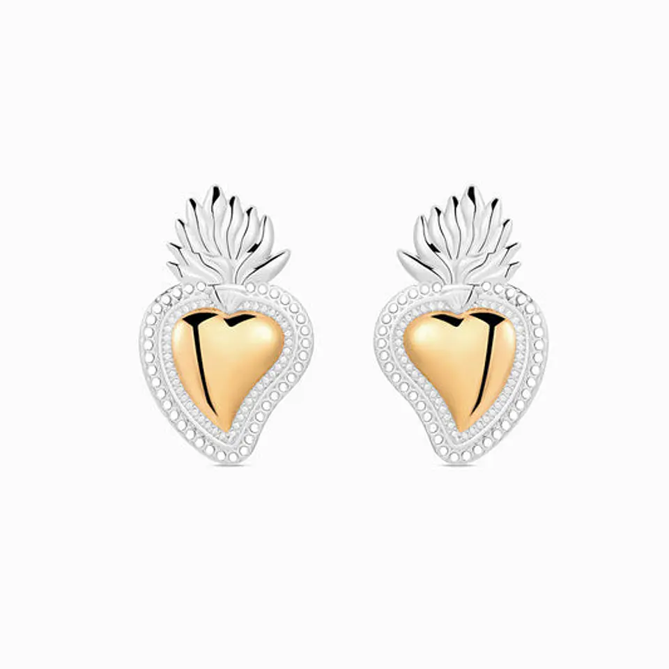 Boucles d'Oreilles Cœur Gothique Belle en Acier 1