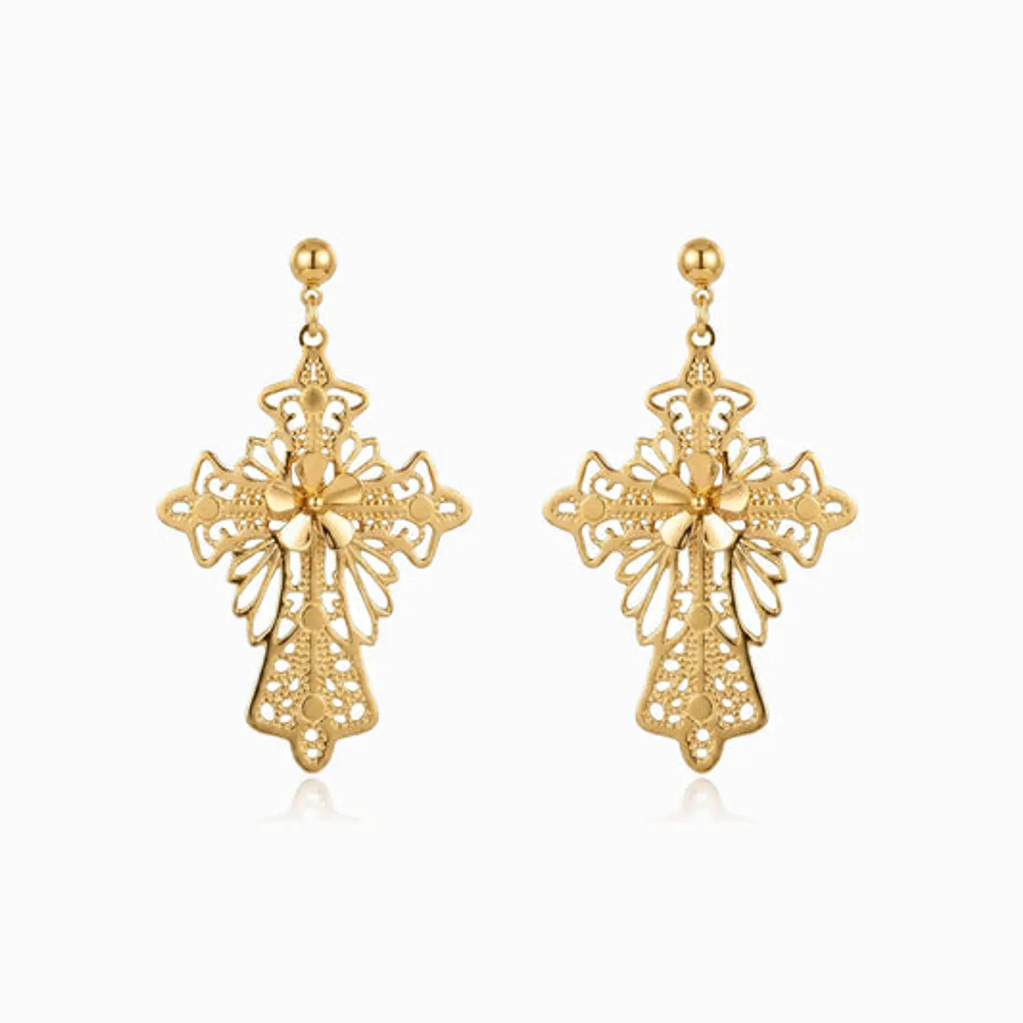 Boucles d'Oreilles Chic en Acier – Croix 1