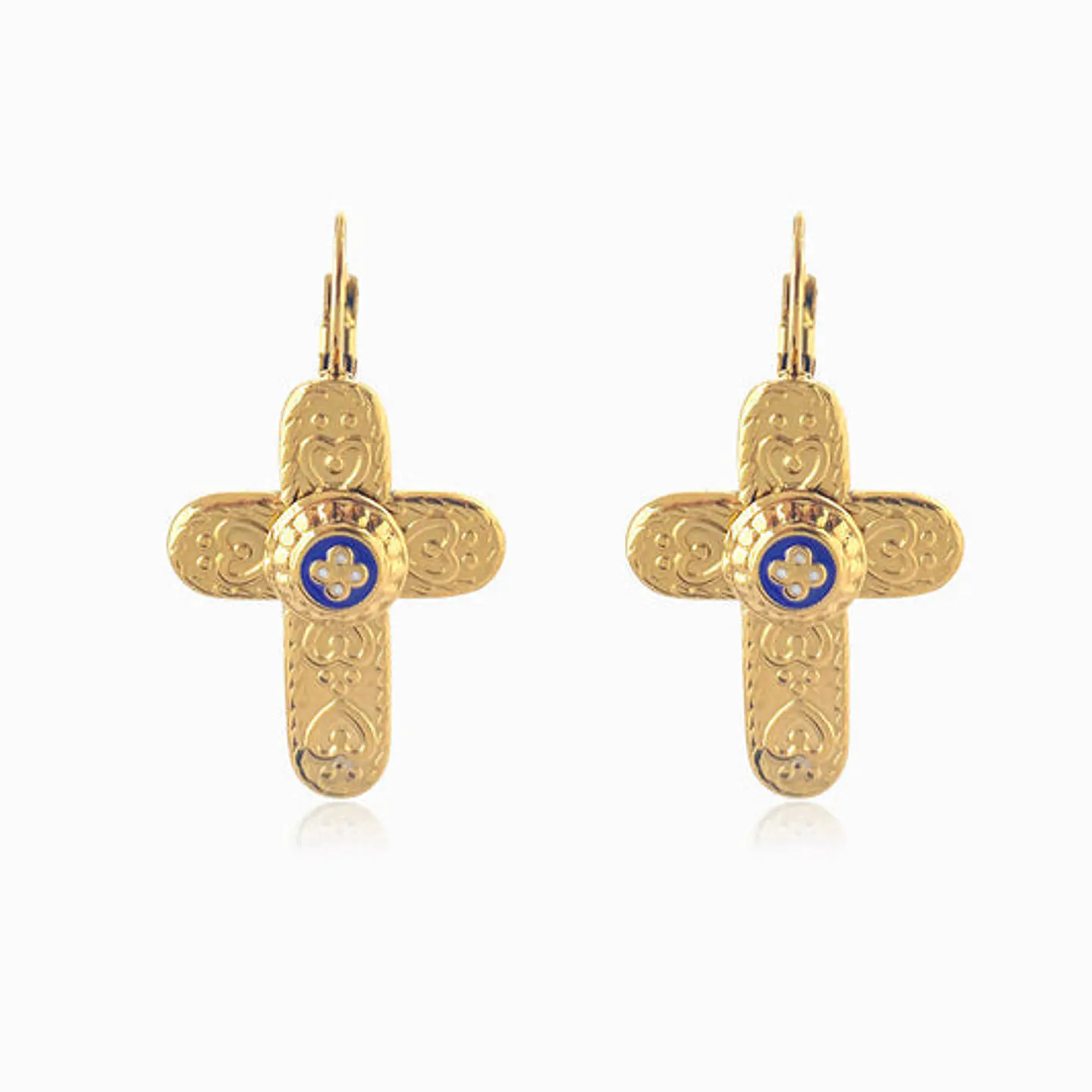 Boucles d'Oreilles Croix Juvénile en Acier 1