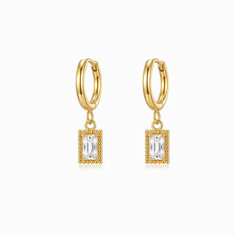 Boucles d'Oreilles Créole à Breloques Belle en Acier