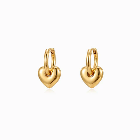 Boucles d'Oreilles Étincelante Créole Cœur – Acier