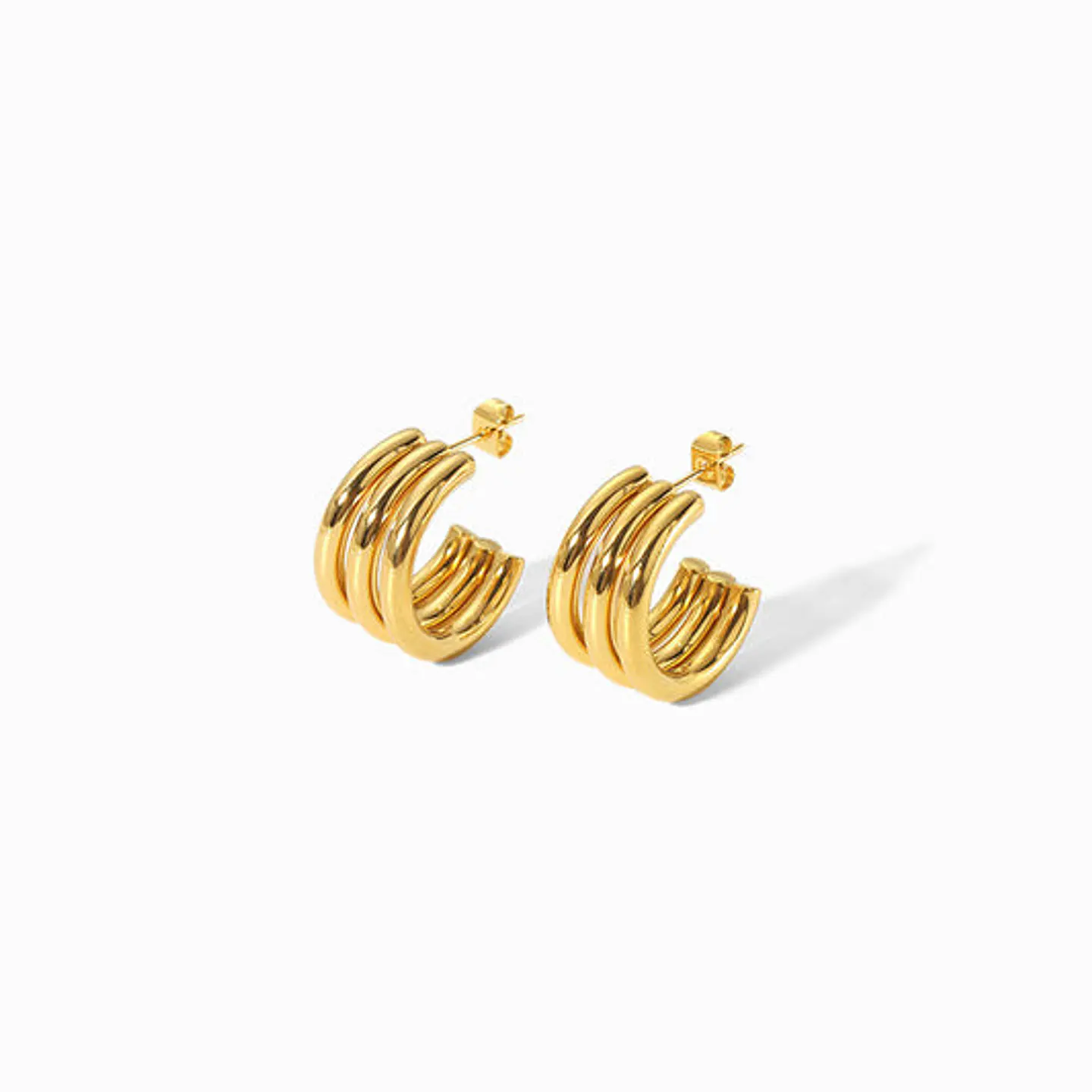 Boucles d'Oreilles Étincelante Créole – Acier 1