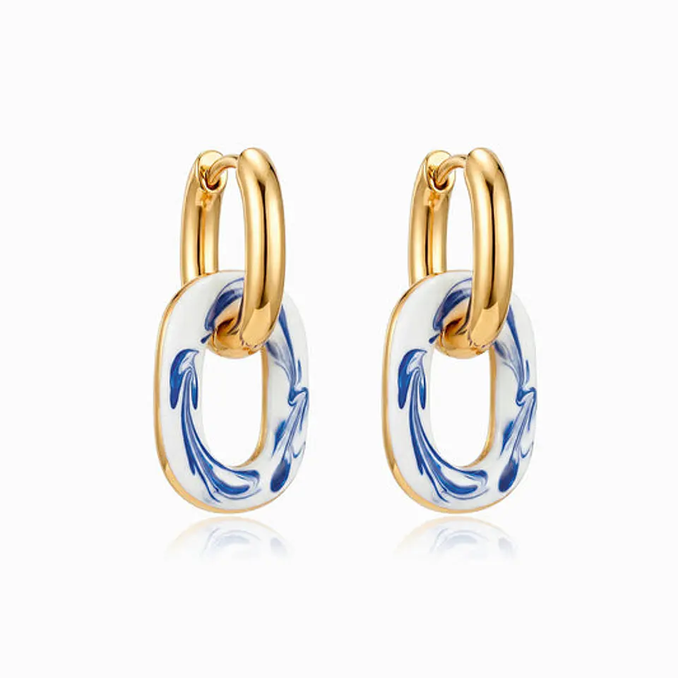 Boucles d'Oreilles Géométrique Belle en Acier 1