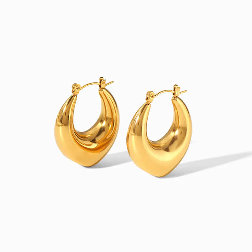 Boucles d'Oreilles Créole en Acier, Intemporelle 1