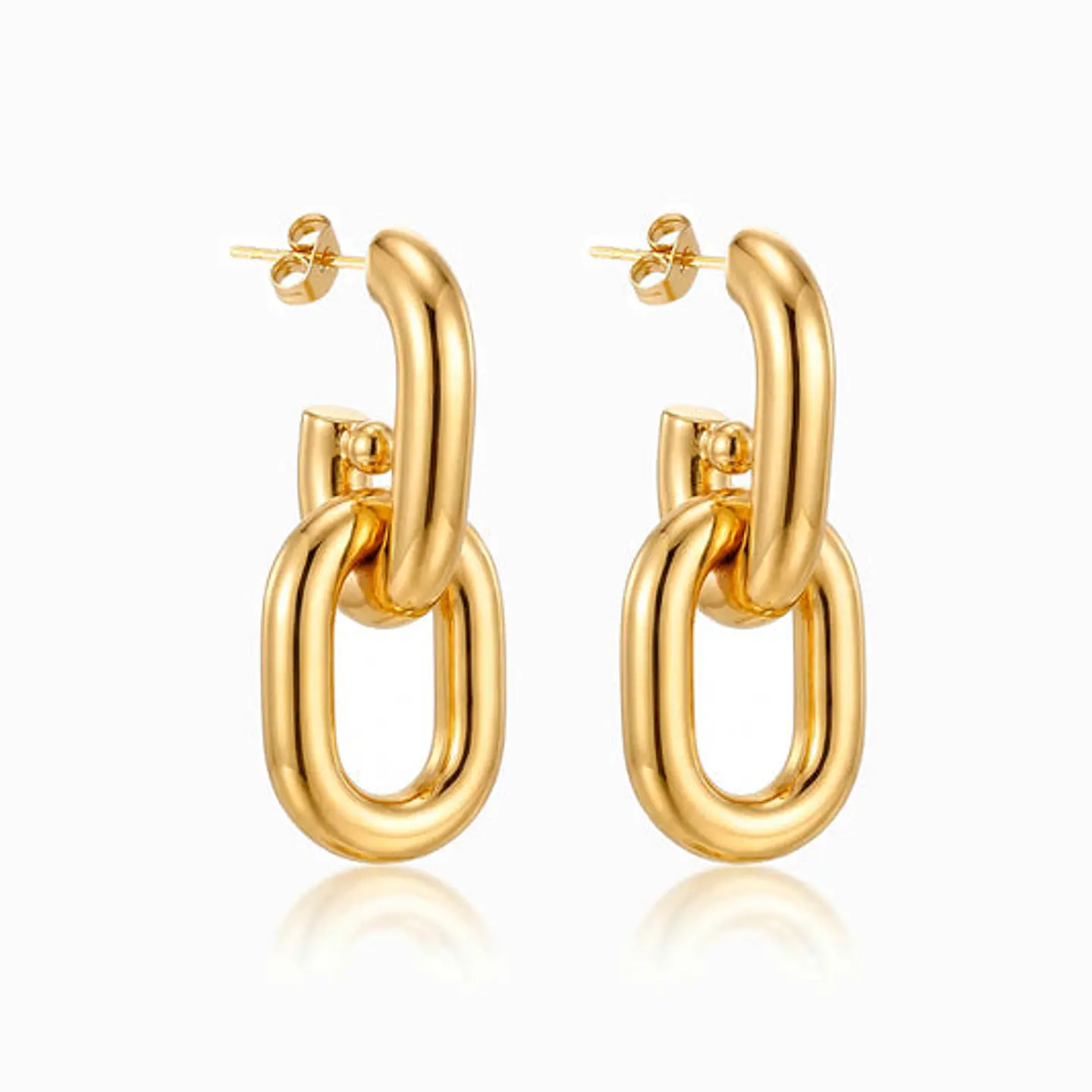 Boucles d'Oreilles Épurée Créole – Acier 1