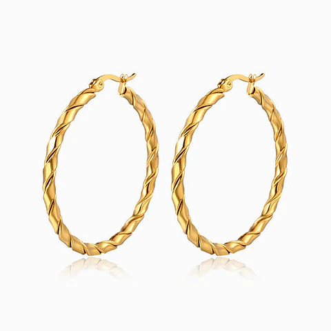 Boucles d'Oreilles Créole en Acier, Polie