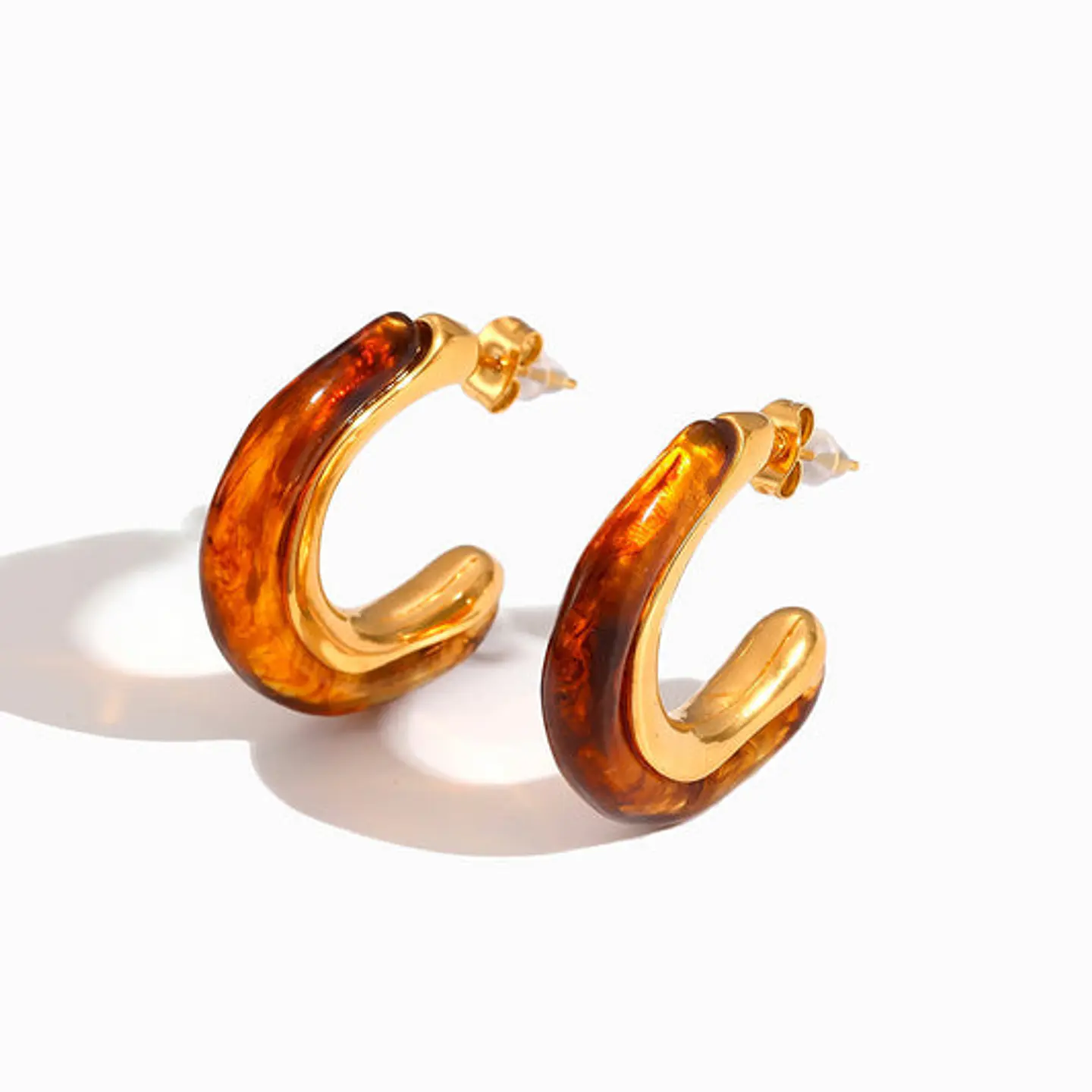 Boucles d'Oreilles Mate en Acier – Créole 28x27mm 1