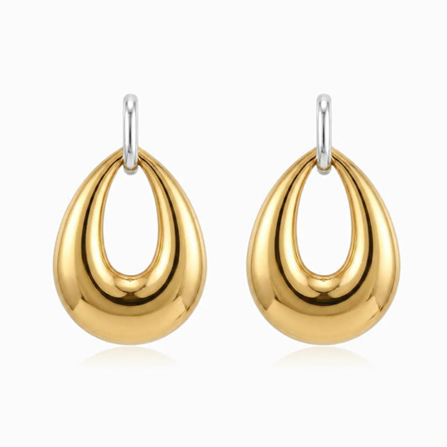 Boucles d'Oreilles Étincelante Géométrique – Acier 1