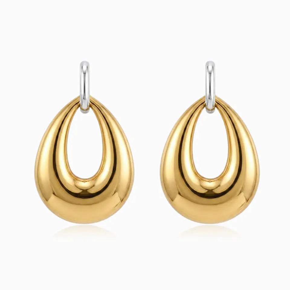 Boucles d'Oreilles Étincelante Géométrique – Acier 1
