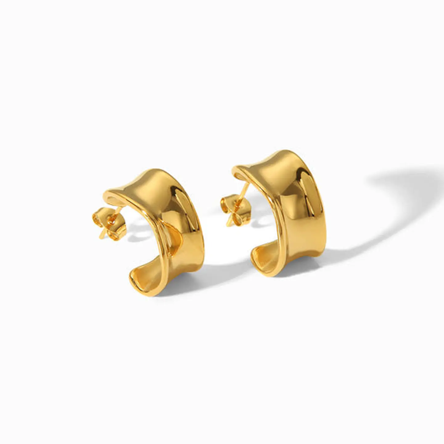 Boucles d'Oreilles Géométrique en Acier, Élégante 1