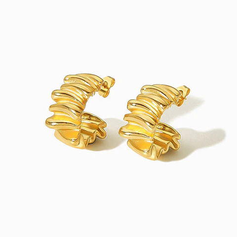 Boucles d'Oreilles Simple en Acier, Intemporelle