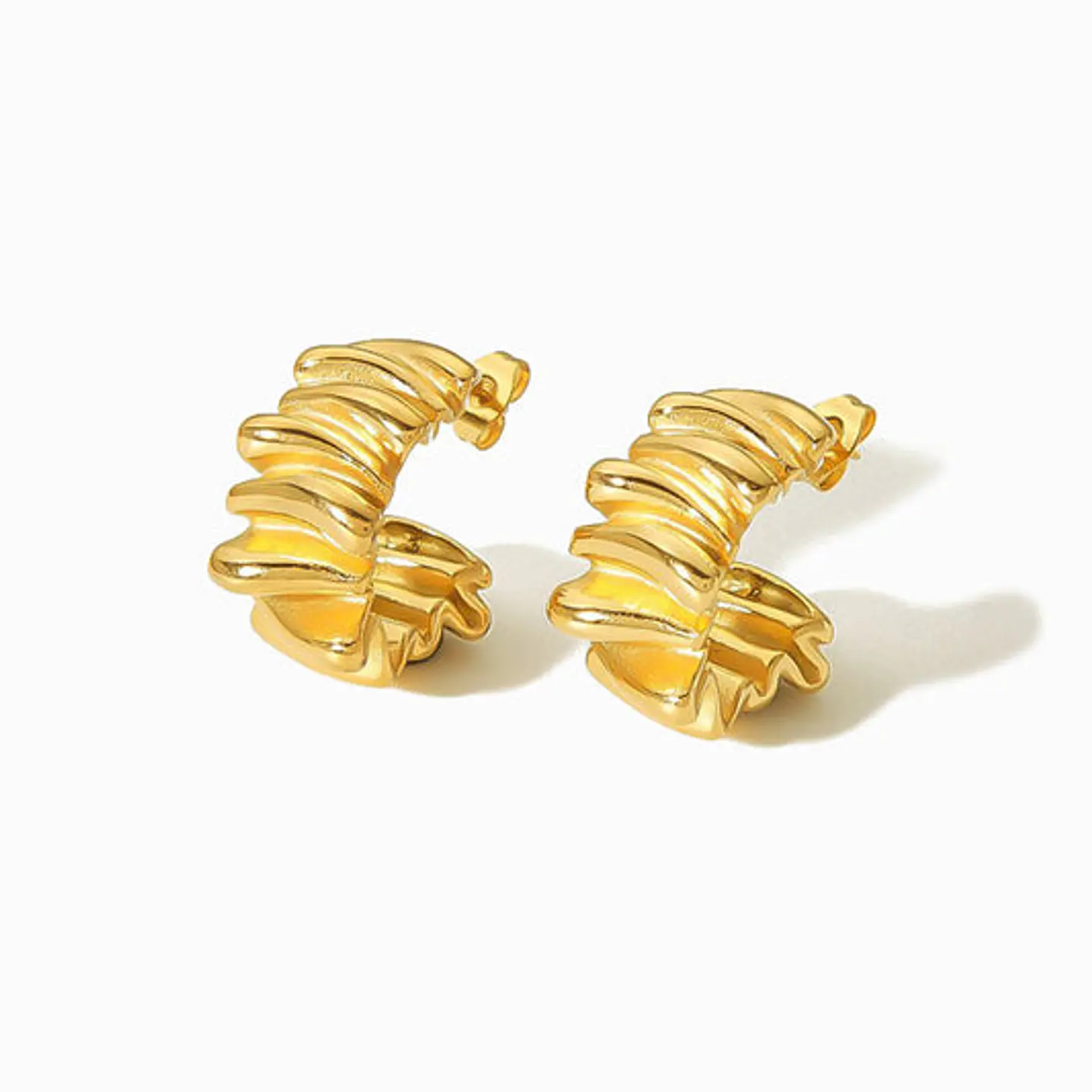 Boucles d'Oreilles Simple en Acier, Intemporelle 1