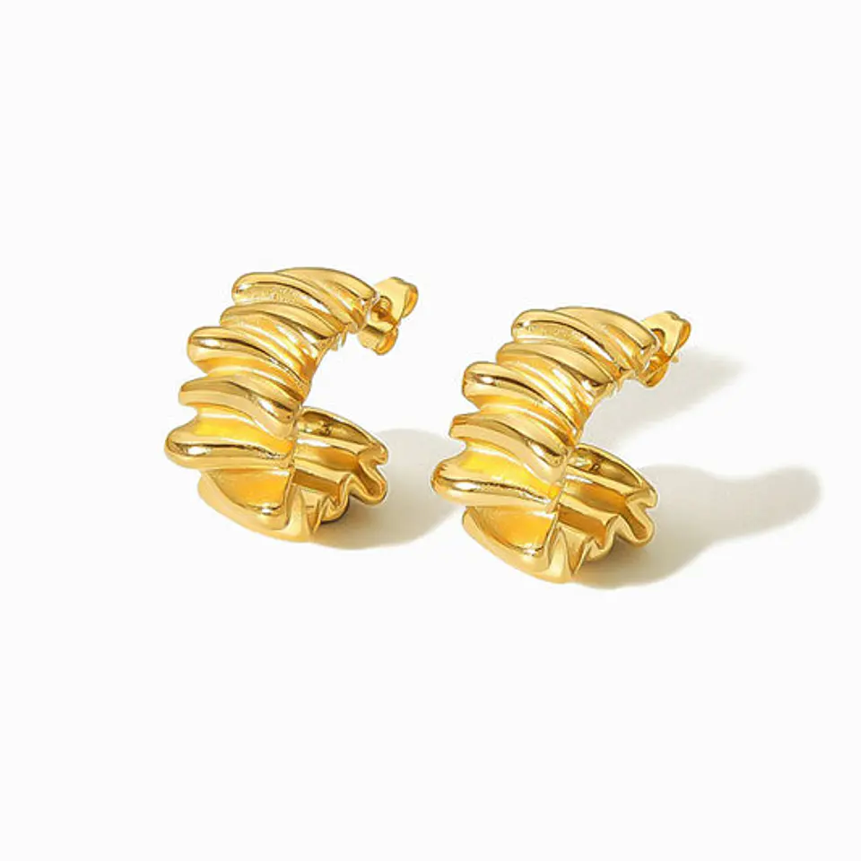 Boucles d'Oreilles Simple en Acier, Intemporelle 1
