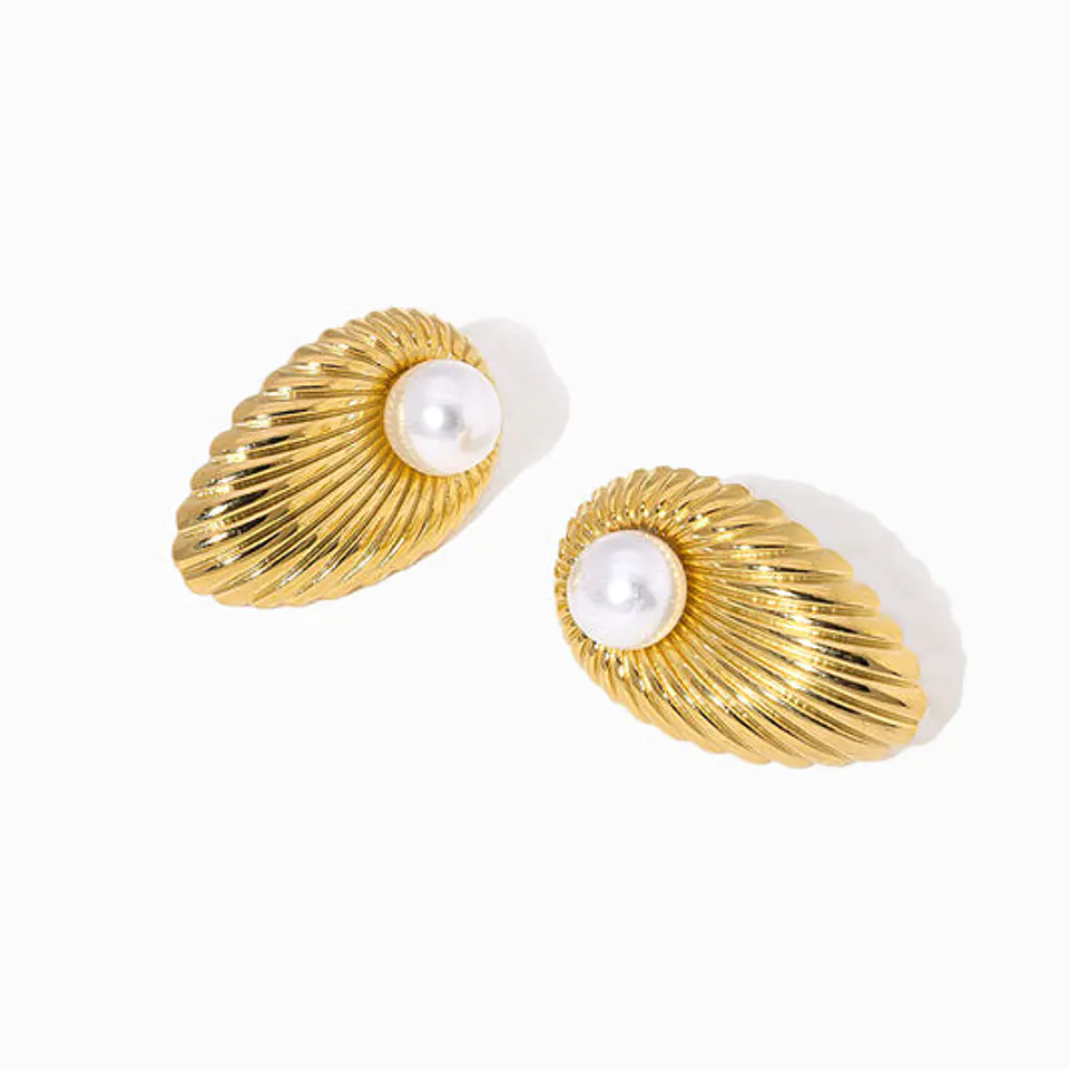 Boucles d'Oreilles Géométrique en Acier, Polie 1