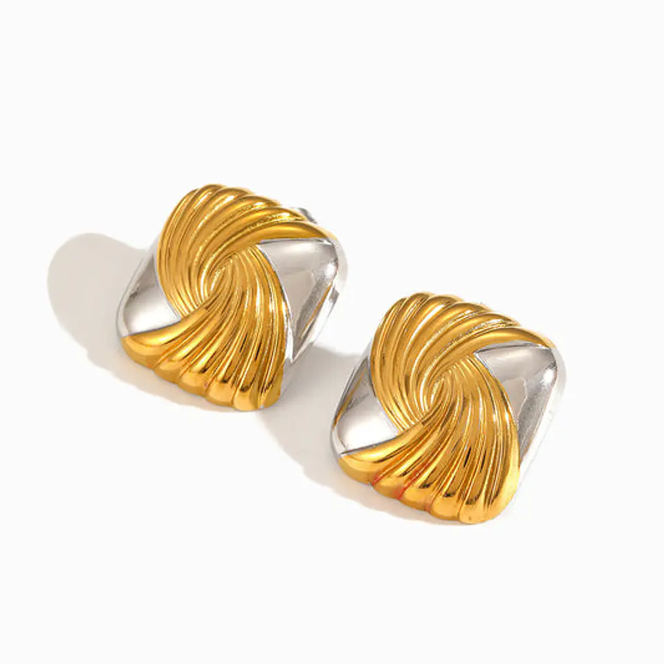 Boucles d'Oreilles Mate en Acier – Géométrique 1