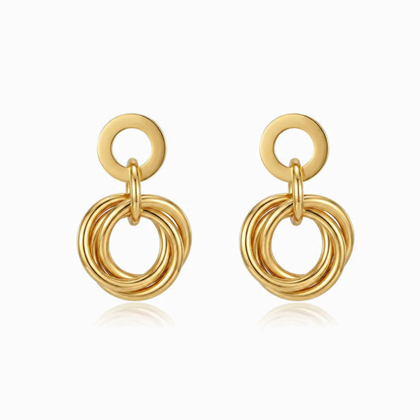 Boucles d'Oreilles Géométrique Brillante en Acier 1
