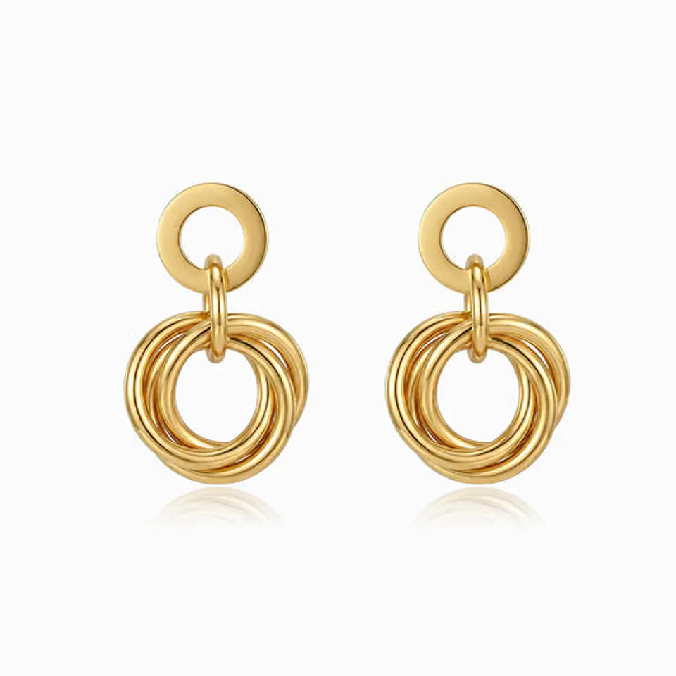 Boucles d'Oreilles Géométrique Brillante en Acier 1