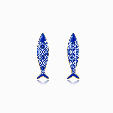 Boucles d'Oreilles Sardine en Acier, Élégante